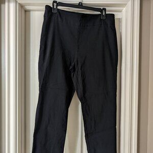 Roz & Ali Black Ankle Pants with Lace and Stud Trim Size 12